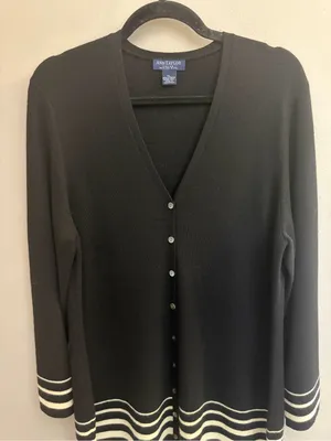 Ann Taylor Italian Merino Wool Cardigan Knit Sweater button down thumbnail 2