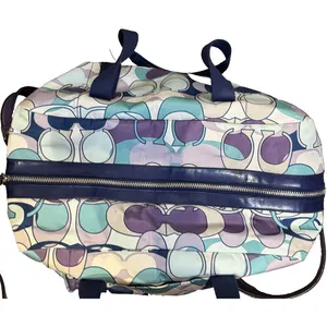 Coach Womens Tote Travel Bag Multicolor Kyra Soho Print F77285‎ Blue Purple Grey thumbnail 6