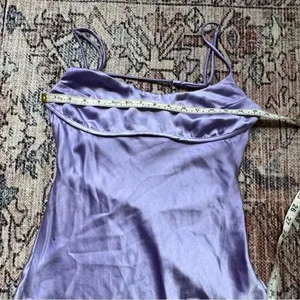 Hello Molly Famous Fit Lilac Lavender Satin Slip Mini Dress Size Medium thumbnail 9
