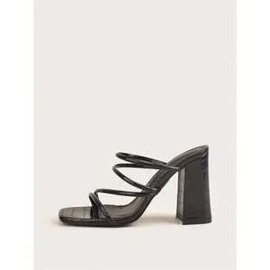 Croc Embossed Faux Leather Strappy Mules Size 37 thumbnail 10