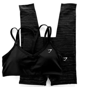 Gymshark S/S Adapt Marl Seamless Leggings & Strap Feature Sports Bra Set thumbnail 1