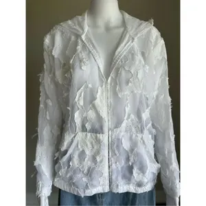 Flawed Y2K White Sheer Deconstructed Hoodie Long Sleeve Top thumbnail 6