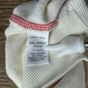 Marine Layer Anytime Ringer Sweatshirt Women's L Cream Red Raglan Crewneck thumbnail 12