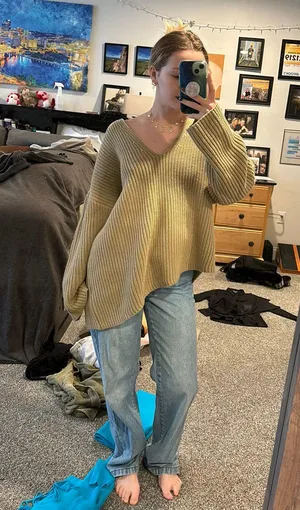We Wore What Oversized Asymmetrical Sweater thumbnail 1