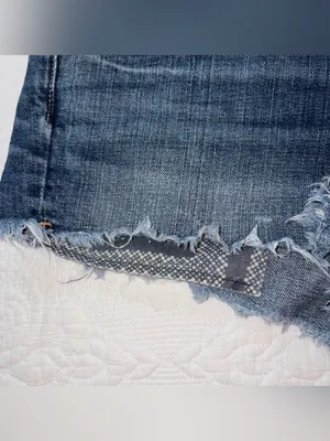American Eagle Y2K Cut-Off Jean Shorts. Size: 12. Medium Wash. thumbnail 2