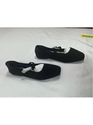 Athmile Women’s Slip On Mary Jane Flats 11 Black Mesh Square Toe Strap Solid thumbnail 3