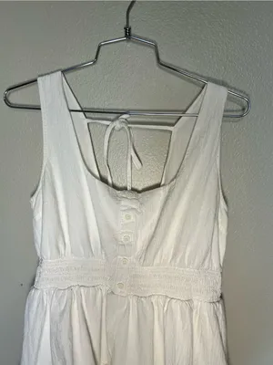 White Tiered Sleeveless Rush Summer Dress thumbnail 5