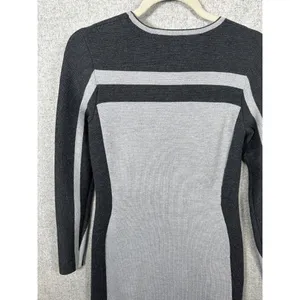 Athleta Womens Small Heathered Gray Black Sweater Dress Casual Long‎ Sleeve thumbnail 3