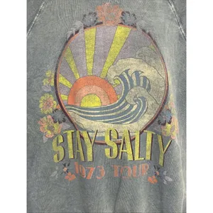 Billabong X The Salty Blonde Faded Blue Long Sleeve Relaxed Sweatshirt- Small thumbnail 4