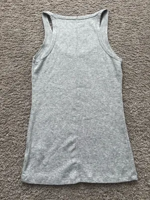 Grey Ribbed American Eagle Tank Top thumbnail 2