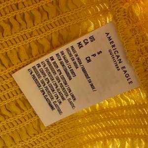 American Eagle Yellow Smocked‎ Cotton Linen Ruffle Mini Dress Small 6477652458 thumbnail 5