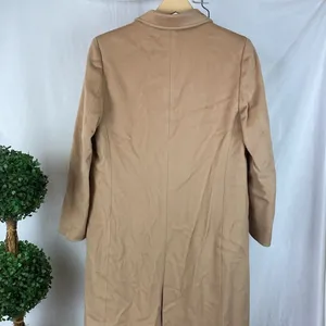 Les Copains Tan Wool Button Front Long Sleeve Trench Coat 40 8 thumbnail 4