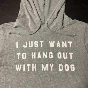 Gray Dog Lover Hoodie - I Just Want To Hang Out With My Dog thumbnail 2
