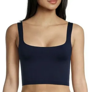 Free People Scoop Neck Crop Top Navy Sleeveless Cropped Brami M/L New thumbnail 1
