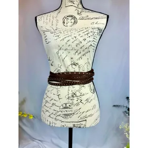 8 Other Reasons Suedette Studded Belt in Brown 43" thumbnail 13