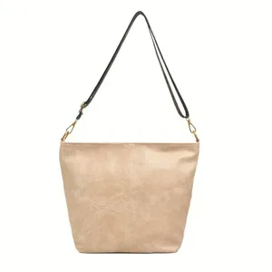 PU Leather Crossbody Shoulder Bag - Beige thumbnail 4