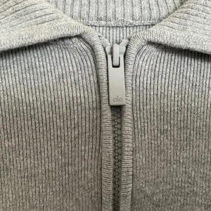 Alo Yoga Scholar Knit Cropped Full Zip Jacket Athletic Heather Grey S thumbnail 3