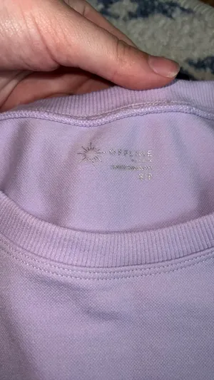 Aerie Offline Purple Seamless Crop Top thumbnail 5