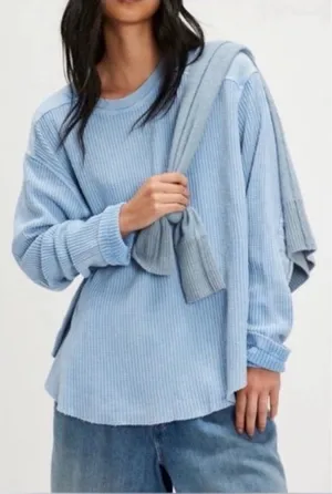 NWT Free People FP One Blake Thermal - cornflower blue - Small thumbnail 1