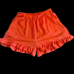 Tyche Shorts Bloomer Elastic Waist Ruffle Womens Small Flirty Pumpkin Orange thumbnail 6