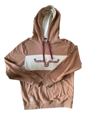 Kimes Ranch "Side Winder" Hoodie S Colorblock Western Style Brown Cream Cotton thumbnail 1