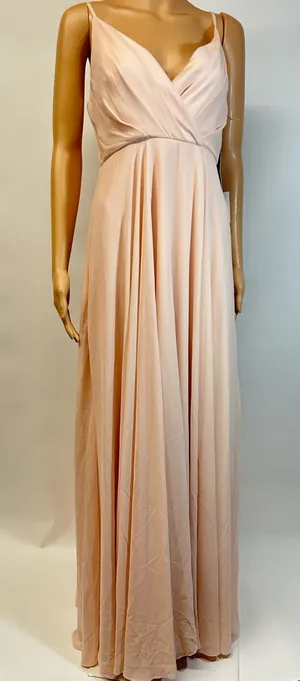 NWT Lulu's Medium Blush Pink Wrap-Front Maxi Dress thumbnail 1