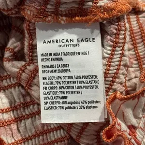 American Eagle Y2K Crop Top Floral Smocked S Coquette Fairycore Baby Tee Boho thumbnail 4