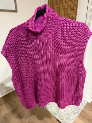 She & Sky Sweater Turtleneck Sleeveless L thumbnail 1