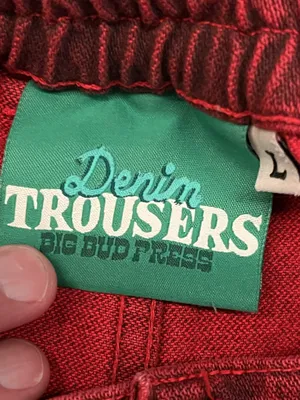 Big Bud Press Denim Trousers Jeans Womens L Red Medium Wash Relaxed Straight thumbnail 7