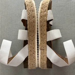 White Women's Elastic Strap Sandals Size 7 thumbnail 2