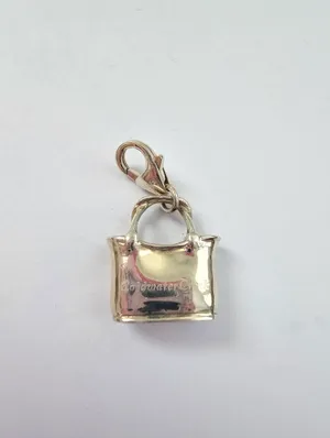 Coldwater Creek Silver Tone Tote Handbag Clip On Charm Pendant 925 Lobster Clasp thumbnail 2