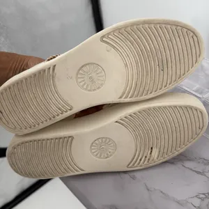 UGG Dinale Sneaker Lace Up‎ White Mesa Sand Cow Print Leather Casual Sz 8.5 US thumbnail 5