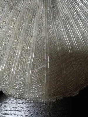 Vintage White Beaded Clamshell Clutch Gold Tone Kiss Lock Closure thumbnail 11