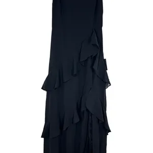 Lulus Black Ruffle Spaghetti‎ Strap Maxi Dress Formal Evening Occasion Chiffon thumbnail 12