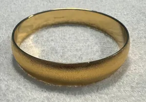 Vintage Signed Monet Brushed Gold Tone Bangle Bracelet thumbnail 1