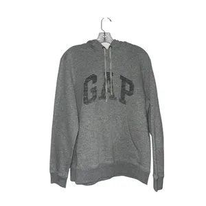 Gap Logo Fleece Pullover Hoodie Light Gray SZ Medium Athletic Loungewear Casual thumbnail 2