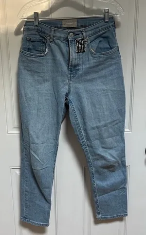 Everlane jeans with custom stitch patch size 27 ankle high waist‎ straight style thumbnail 1