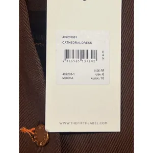 nwt Fifth Label Sz M Sz 6 Brown Cathedral Belted Button Front Shacket Mini Dress thumbnail 5