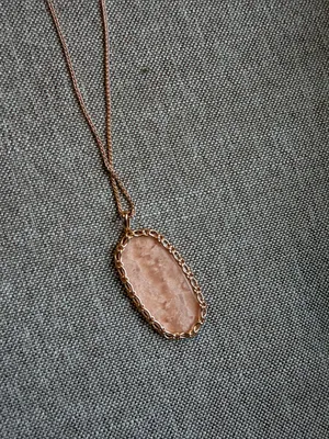 Kendra Scott Macrame Reid Canyon Rose Wood Long Pendant Necklace NWT thumbnail 3
