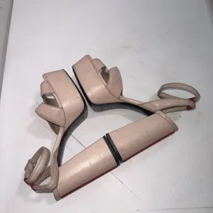 Y2K Style John Galliano Italian Leather Nude Platform Strappy Heels 38 READ‎ thumbnail 6