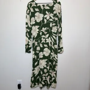 Mango MNG Women Green‎ Floral Midi Dress 10 Green Knot Front Resort Vacation thumbnail 8