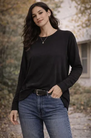 Athleta Black  Pullover Sweatshirt Women’s Large Athleisure Basic Cozy thumbnail 1