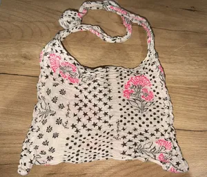 FREE PEOPLE REUSABLE TOTES Crossbody Shoulder Bag GAUZE KNIT BOHO SHOPPING BAGS thumbnail 1