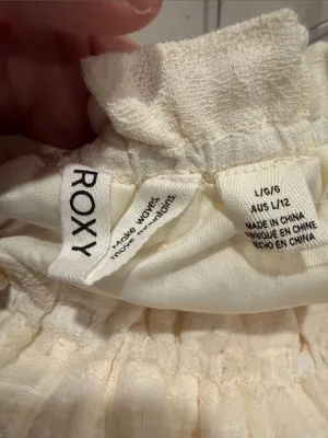 Roxy Cream Tiered Maxi Dress with Adjustable Spaghetti Straps L NWT‎ thumbnail 4