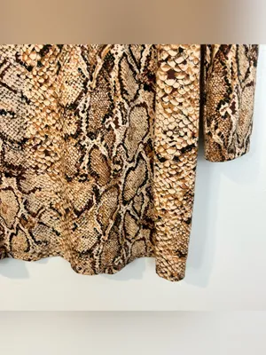 Reformation Smith Mamba Bodycon Snake Skin Animal Print Brown Mini Dress M thumbnail 12
