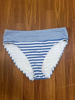 Tommy Bahama Breaker Bay Striped High Waisted Bikini Bottoms Swim Costal Large thumbnail 3