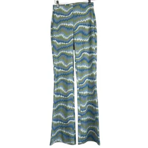 Urban Outfitters‎ Flare Pants Womens XS Green Abstract Psychedelic Knit Y2K thumbnail 2