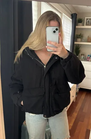 H&M Black Cargo Jacket thumbnail 1