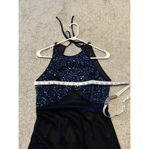 VTG BLONDIE and ME EVENING, Size 9/10,‎ Blue Sparkle/Lined Dress w/Sequins. Mesh thumbnail 8