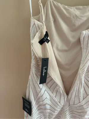 Lulus Lost In Your Eyes White Sequin Bodycon Mini Dress Size Small Sleeveless thumbnail 7